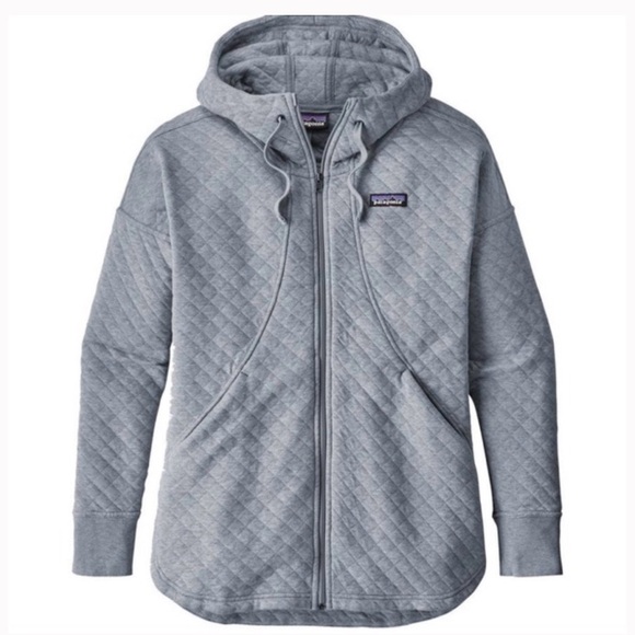 Patagonia Jackets & Blazers - Patagonia Quilted Zip Hoodie in Light Gray